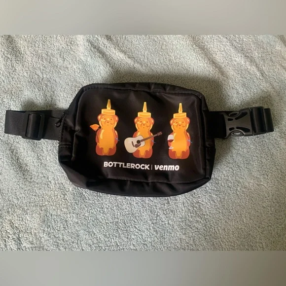 BottleRock Festival Fanny Pack Sling Crossbody Bag Poppy Honey Bear Guitar Wine - Picture 2 of 8